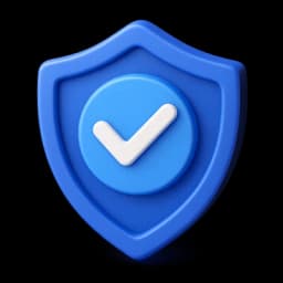 Escudo 3D com selo de verificação