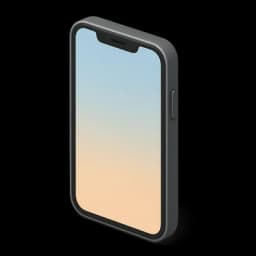 Celular 3D exibindo redes sociais